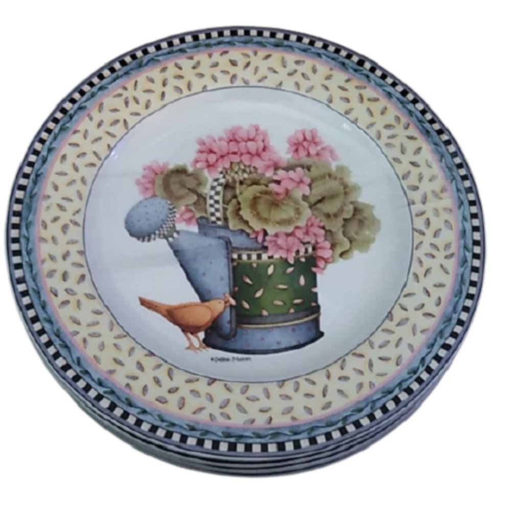 Debbie Mumm Spring Bouquet Salad Plates, set of 4